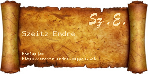 Szeitz Endre névjegykártya